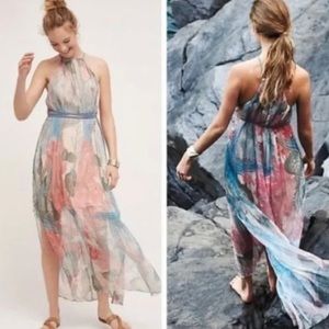 Floral Halter Maxi Dress